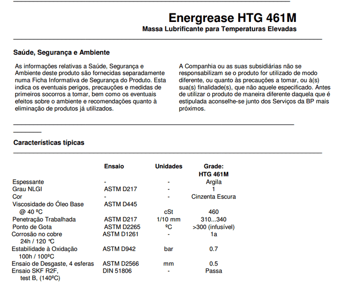 BP Energrease HTG 461 M  高温润滑脂